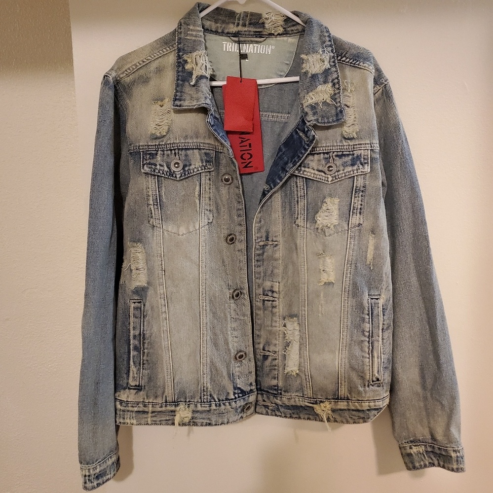 🆕️ Trillnation Distressed Jean Jacket